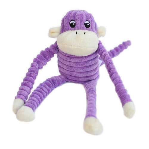 Monkey Plush Squeaky Crinkle Dog Toy