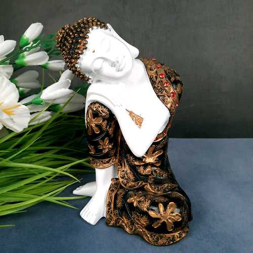 Buddha Statue | Lord Gautam Buddha Relaxing Idol Showpiece - For Living room, Home, Table, Shelf, Office & Garden Decor & Gift - 9 inch