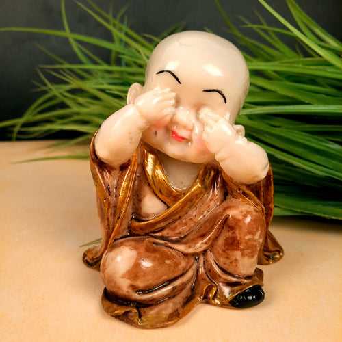 Buddha Baby Monk Showpiece | Feng Shui Decor - for Good Luck, Home, Table, Office Decor & Gift - 5 inch