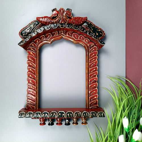 Jharokha Wooden Wall Hanging | Jharokha Frame Hangings - For Home, Wall Decor, Living room, Entrance Decoration & Gifts - 17 Inch