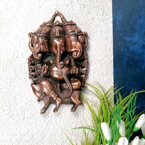 Ganesh Wall Hanging Statue | Lord Ganesha Wall Art - for Home, Puja, Living Room & Office | Antique Idol for Religious & Spiritual Decor  - 13 Inch