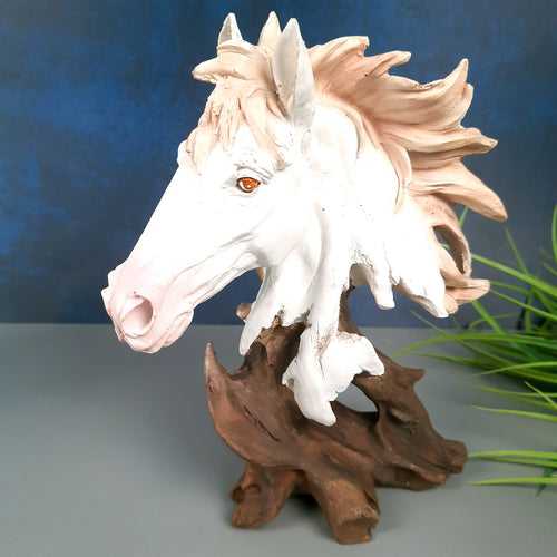 Horse Statue | Horse Face Showpiece Vastu, Fengshui Figurine | Animal Figurines - For Home, Living room Decor, Gifts, For Money & Wealth - 10 Inch