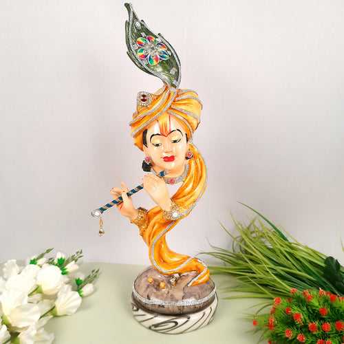 Krishna Statue | Shri Krishna Playing Flute Idol | Lord Krishna Murti - for Home, Living Room, Office, Puja, Entrance Decoration & Gifts - 23 Inch