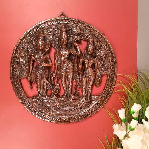 Ram Darbar Wall Hanging Statue | Shri Ram, Sita, Laxman With Hanuman Wall Idol - for Puja Room, Home, Living Room, Temple, Office & Gifts - 16 Inch