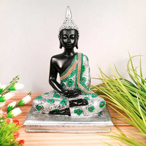 Buddha Statue | Lord Gautam Buddha in Meditation Idol Showpiece - For Living room, Home, Table, Shelf, Office Decor & Gift - 11 Inch