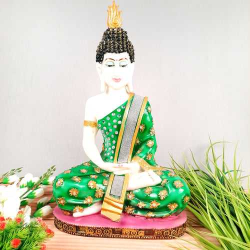 Buddha Statue | Lord Gautam Buddha in Meditation Idol Showpiece - For Living room, Home, Table, Shelf, Office Decor & Gift - 18 Inch