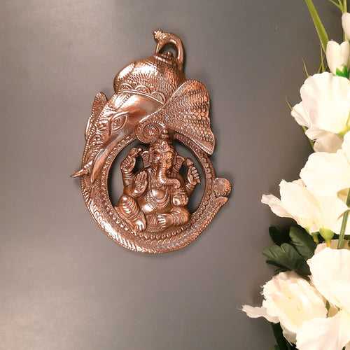 Ganesh Wall Hanging Statue | Ganesha Wall Idol for Puja, Home, Living Room Decor | Religious & Spiritual Wall Art | Diwali & Housewarming Gift - 9 Inch