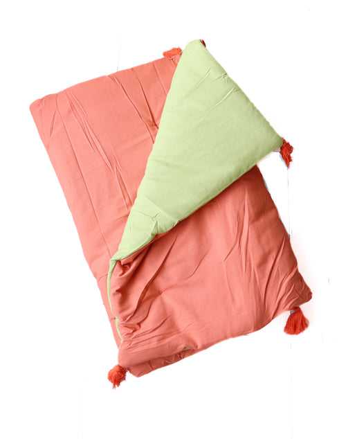Green and orange Reversible Floor mattress - Large floor cushion - 3 x 6 feet - Ready to ship