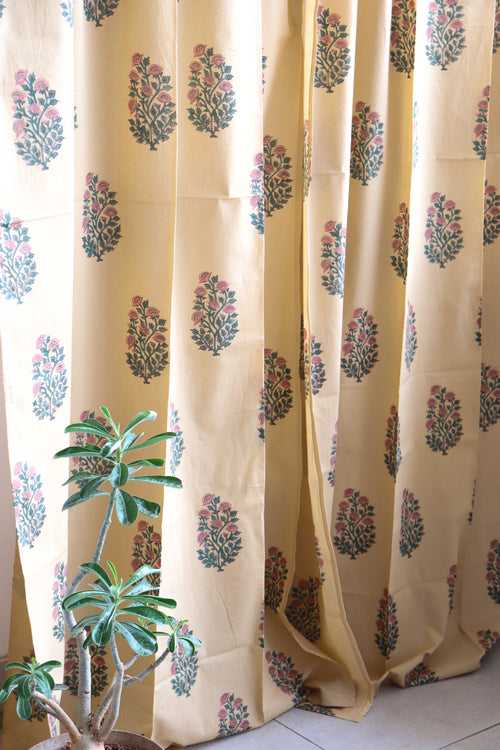 Beige Boota curtains - Semi sheer curtains