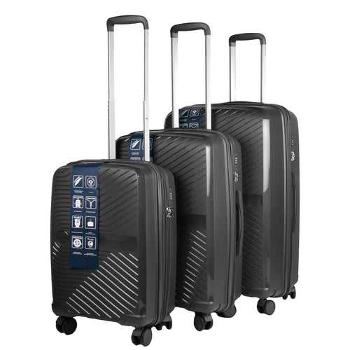 STV PP02 Dark Grey Expandable Cabin Suitcase Set of 3