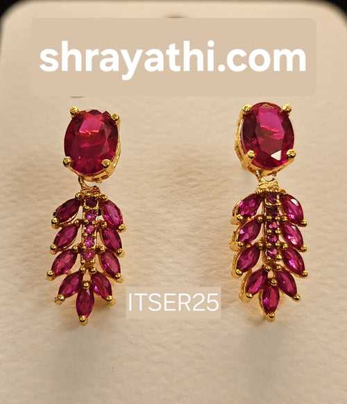 Gold plated stone earrings