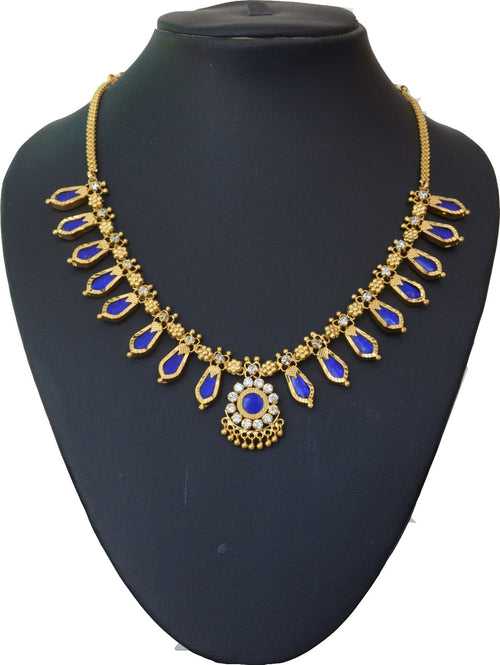 Itscustommade Blue nagapadam necklace