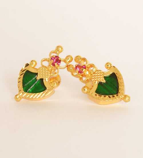 Itscustommade Small Green Palakka Stud Earring