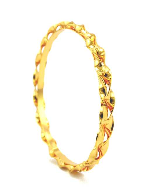 Itscustommade Trendy gold plated twisted bangle