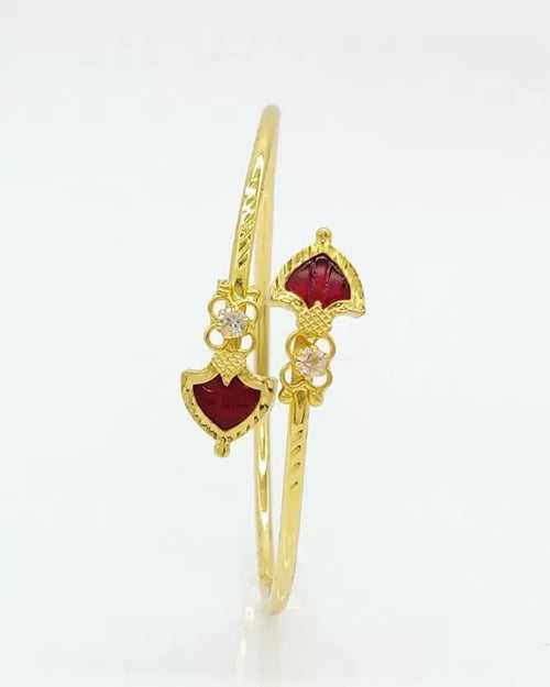 Adjustable Maroon Palakka Bangle