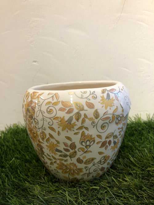Apple printed ceramic pot