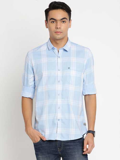 Light Blue Checkerd Shirt