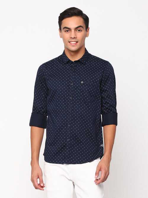 Navy Printed Shirt