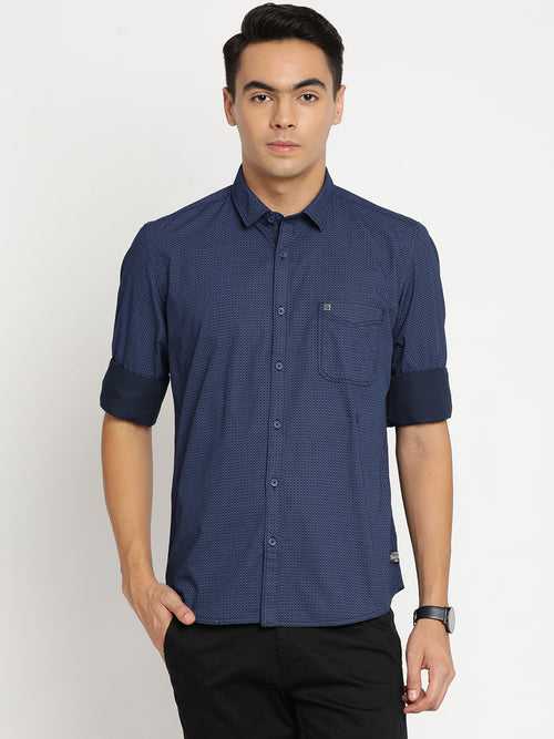 Navy Printed Shirt