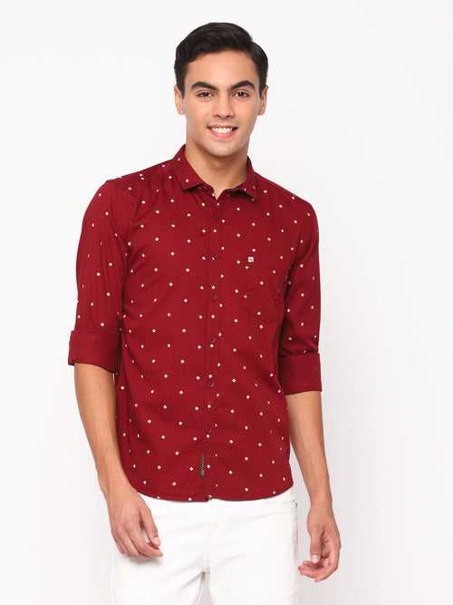 Maroon Printed Shirt