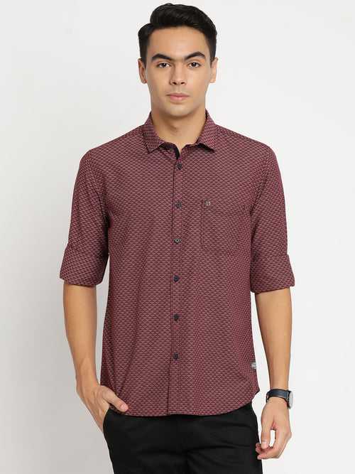 Maroon Printed Shirt