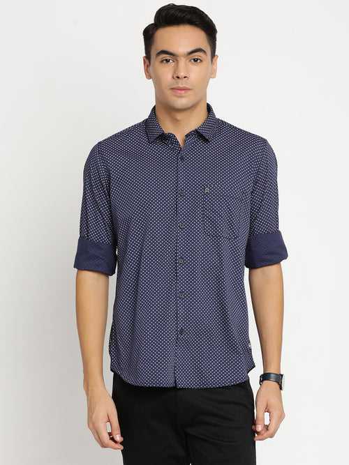 Navy Printed Shirt