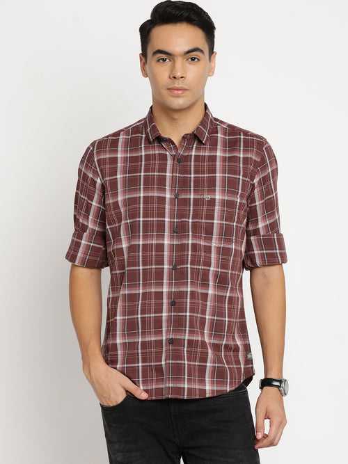 Maroon Checkered Shirt