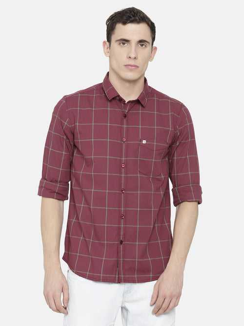 Maroon Checkered Shirt