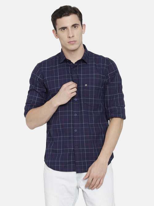 Navy Checkered Shirt