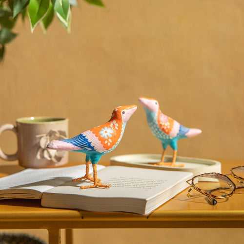 Multicolor Bird Paper Mache Art