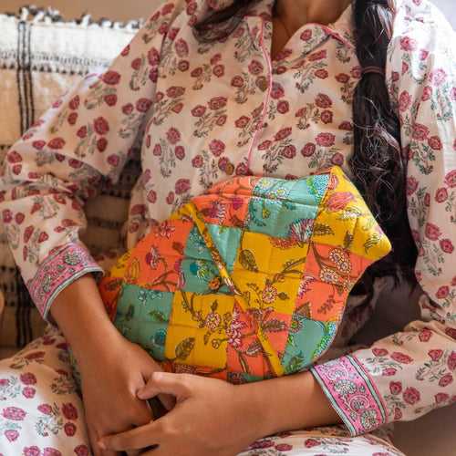 Spring Floral Patchwork Hot Water Bag Cover