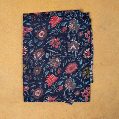 Starry Sky Multicolor Floral Jaal Hand Blockprinted Cotton Fabric
