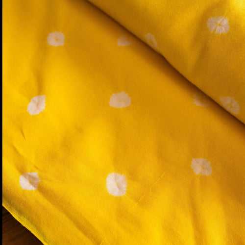 Yellow Bandhani Tie Dye Cotton Fabric