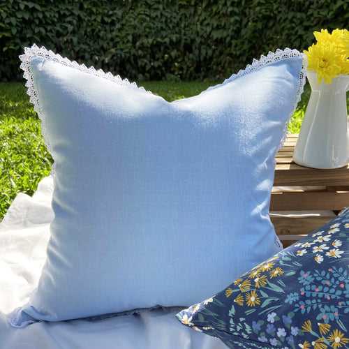Cornflower Textured Woven Cushion