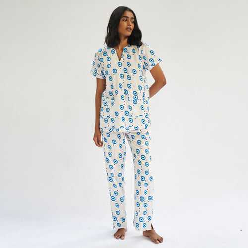 All Eyes on Me Cotton Dip-Neck Pyjama Set