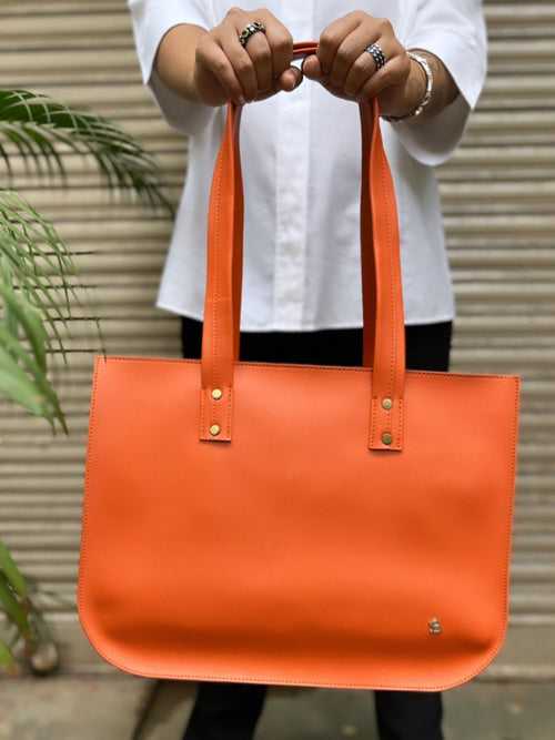 The Basic Tote - Tangerine