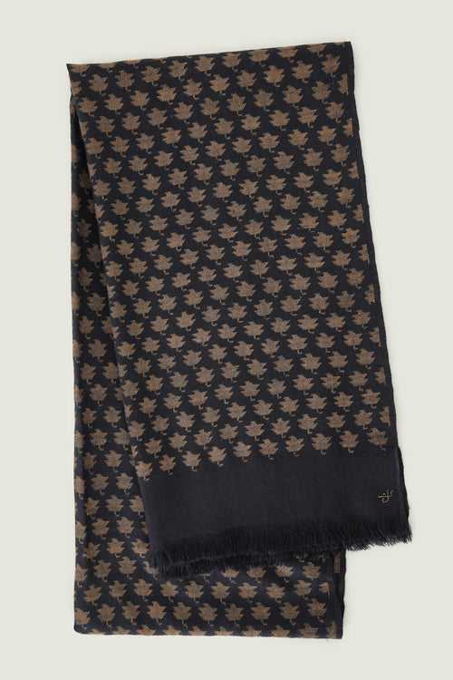 Kani Chinar Jama Hand Woven Pashmina Scarf Charcoal