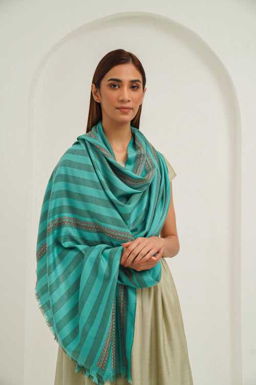 Sozni Flower Bail Khatrast Hand Embroidered Pashmina Shawl