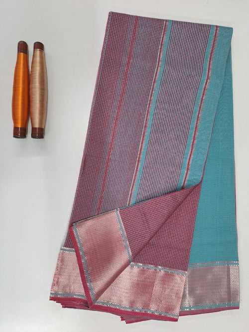 REHWA maheshwari Handwoven Neem Reshmi Saree