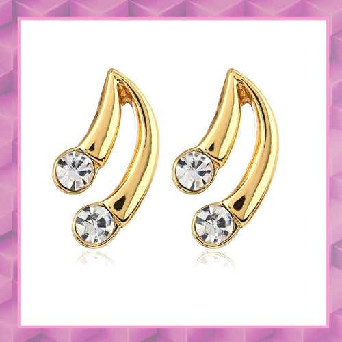 Small Stud Earrings With White Crystal Stone