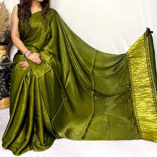 Modal Silk Saree with Lagdi Pallu - Green, Red, Maroon, Blue, Navy Blue