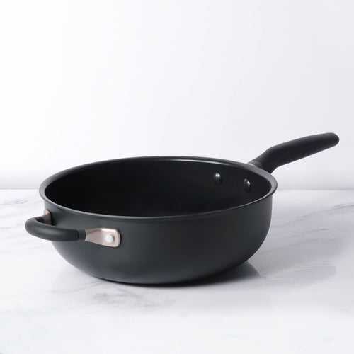 Meyer Accent Series Hard Anodized Nonstick Chef Pan with Helper Handle, 4.5 Liters, Matte Black