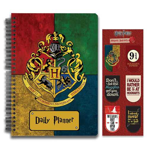 Harry Potter combo set ( 1 House Crest Multi Color Daily Planner and 1 Magnetic Bookmark )