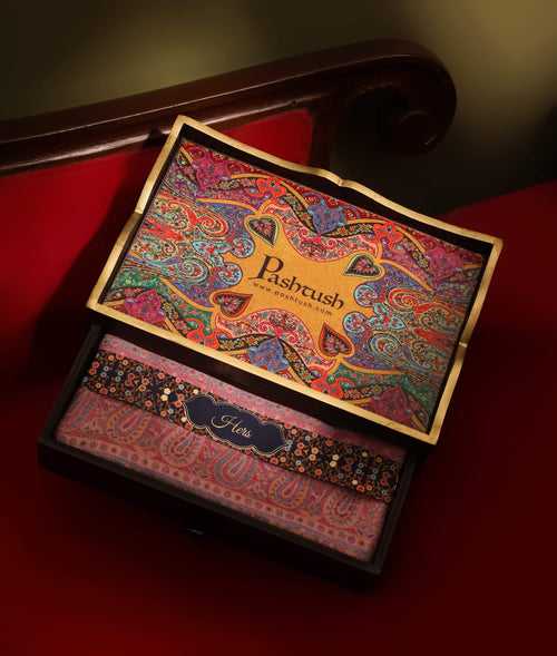 Pashtush Keepsake Wooden Chester Box, With Pullout Shawl Drawer (Box Only)