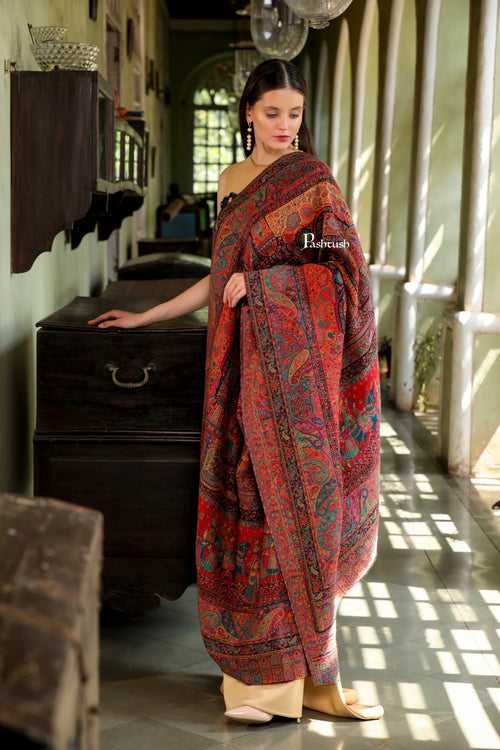 Pashtush Womens Extra Fine Wool Shawl, The Doli Darbar - Royal Wedding Collection Design, Multicolour
