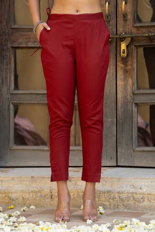 Maroon Straight Pant