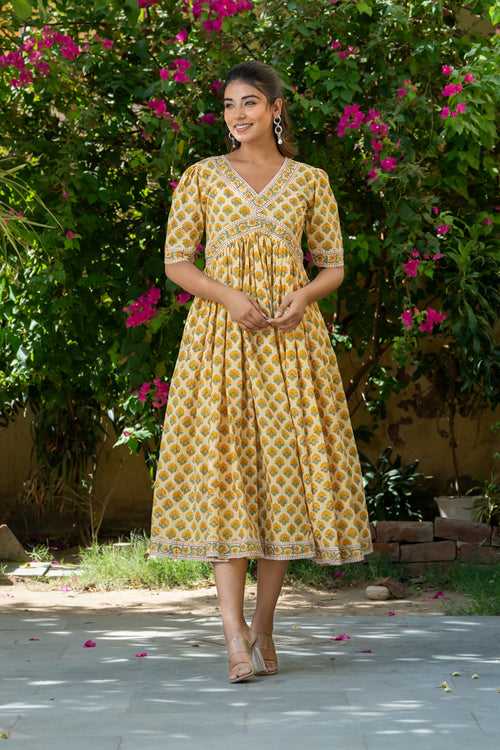 Yellow Buti Nyra Cut Dress