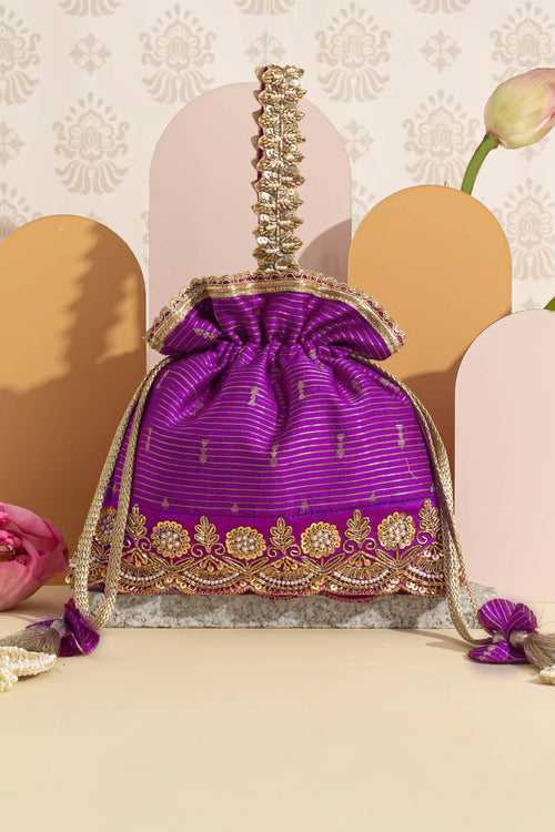 Tari Silk Potli - Purple