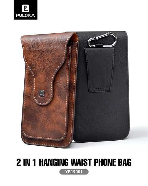 Universal Phone Pouch Pu leather & Belt Clip by Puloka for 2 Mobiles