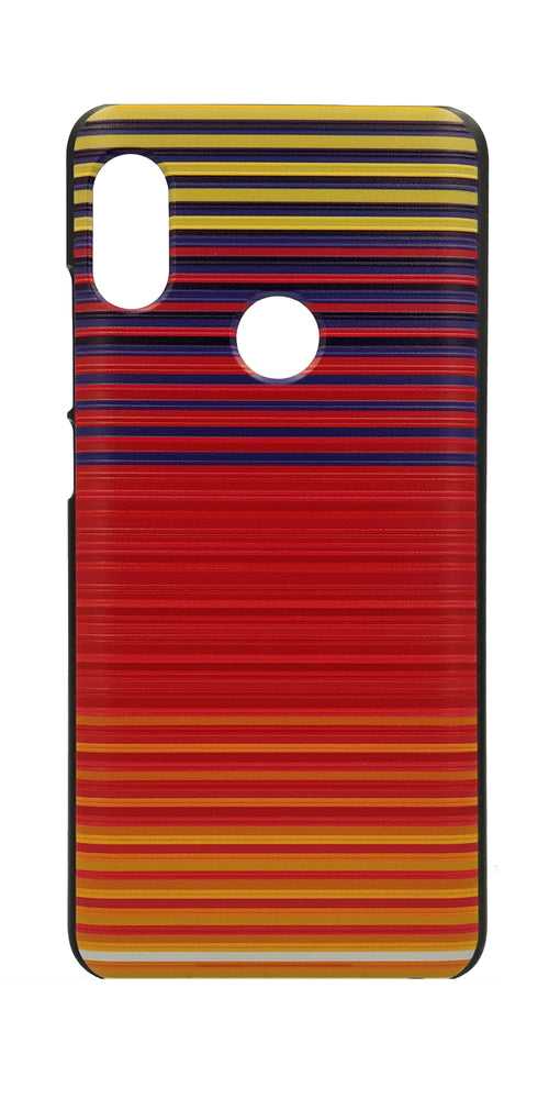 TDG Xiaomi Redmi Note 5 Pro 3D Texture Printed Orange Horizontal Stripes Hard Back Case Cover